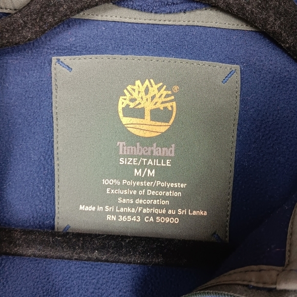 TIMBERLAND Men's Navy Blue Quarter zip Fleece Pullover Sweatshirt Jacket Size M - Picture 5 of 5